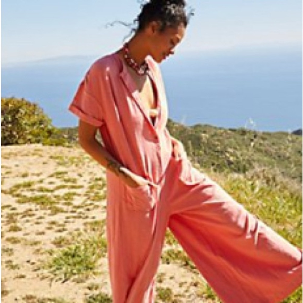 Free People Coral Jumpsuit